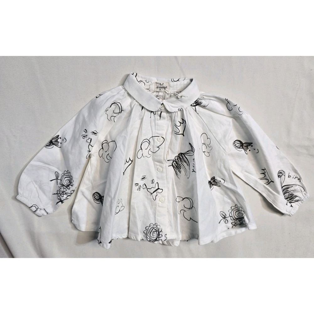 Aimama Baby Girls Blouse Flowy White Long Sleeve 18 Months NWT
